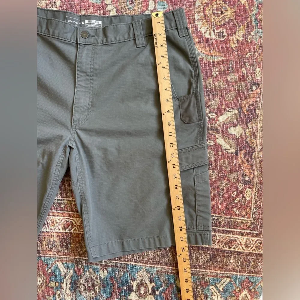 Carhartt Cargo Men’s work Shorts grey rugged flex relaxed fit rip stop size 40